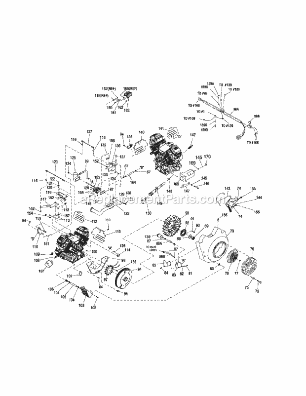 Gtv-990 General Assembly Diagram and Parts List for M72-GN33 53CB5FJZ750-33HP-OHV Cub Cadet Lawn Tractor